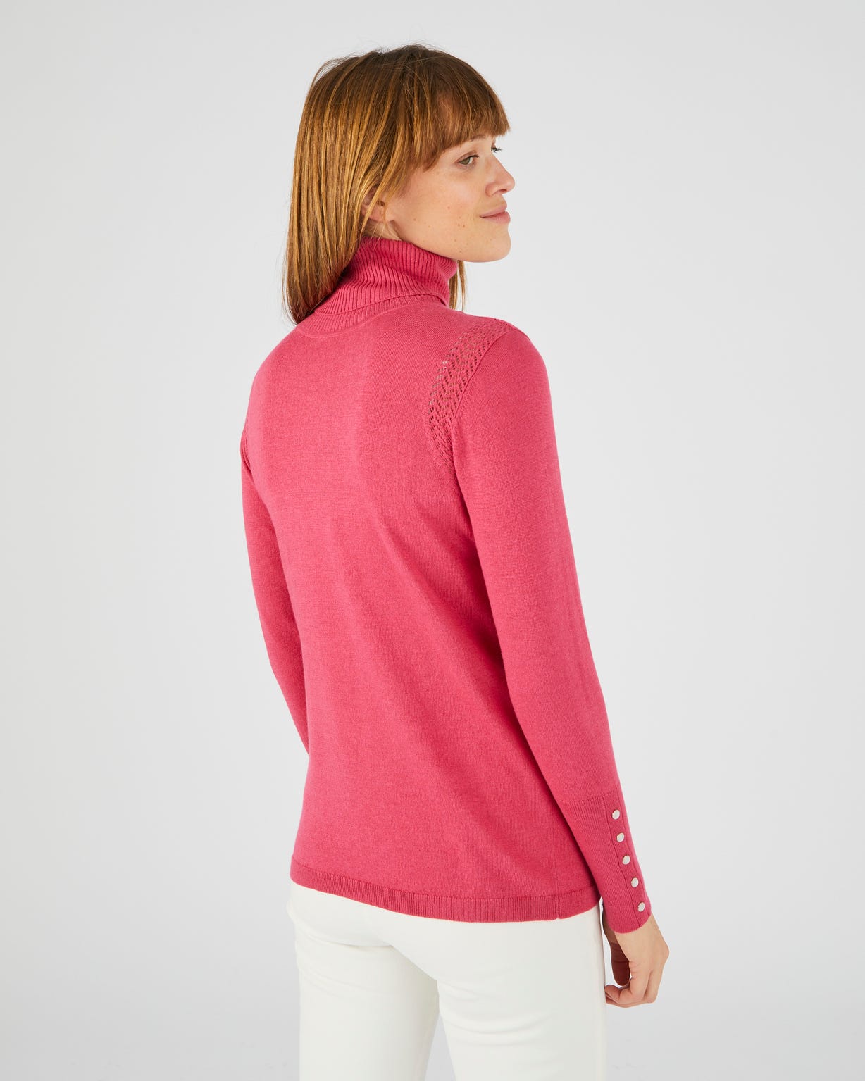 Pull col roulé maille fine