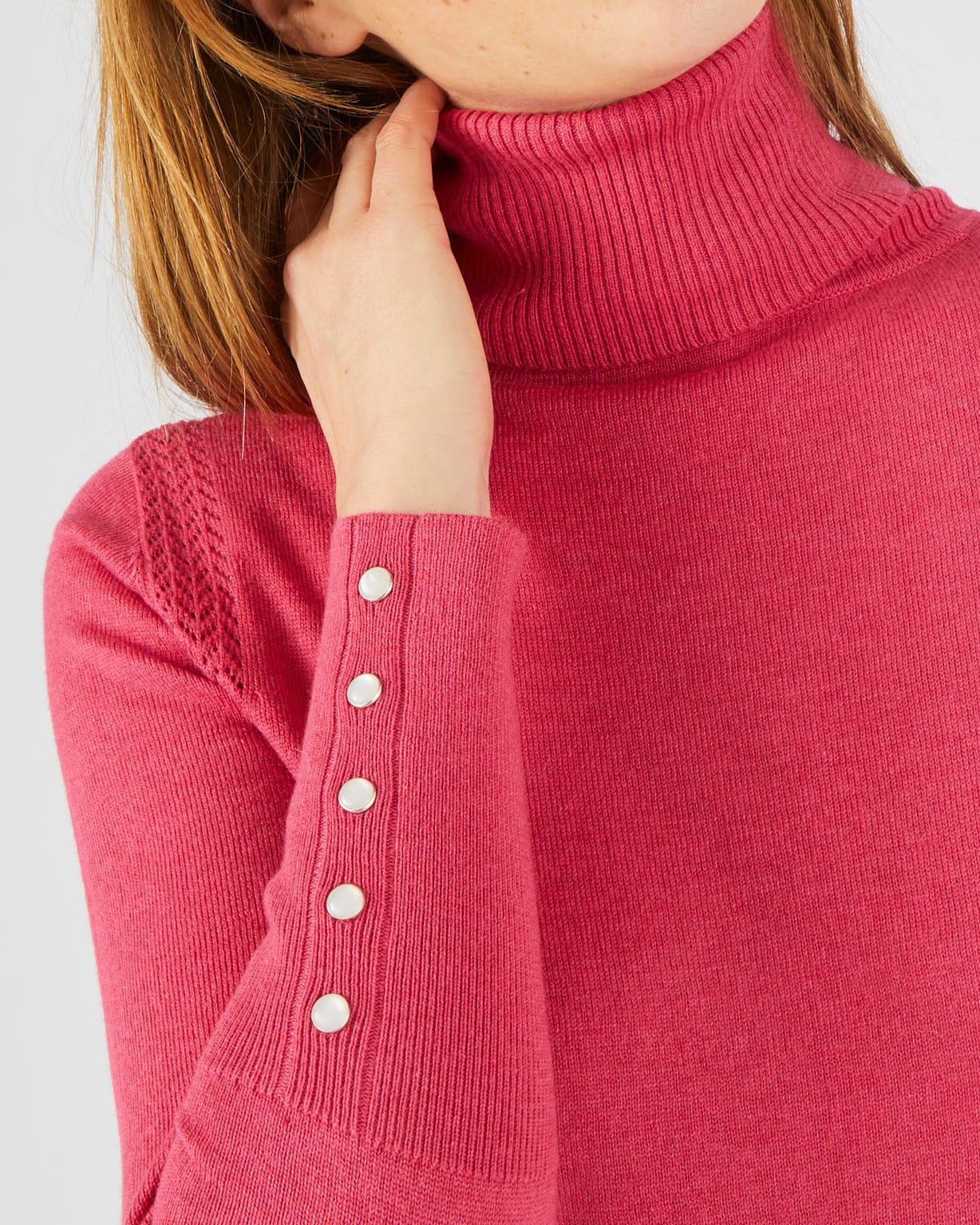 Pull col roulé maille fine