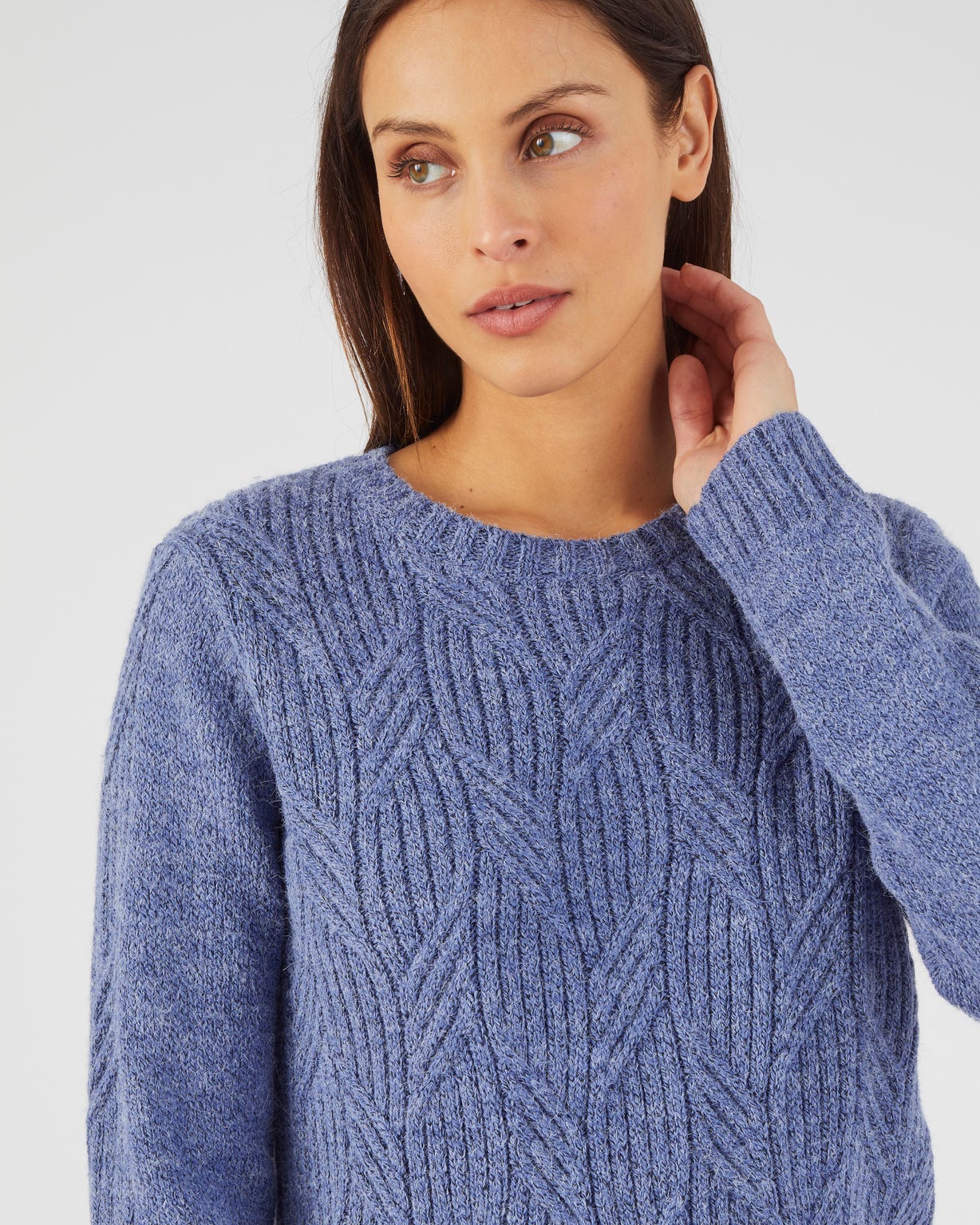 Pull col rond maille chinée Thermolactyl
