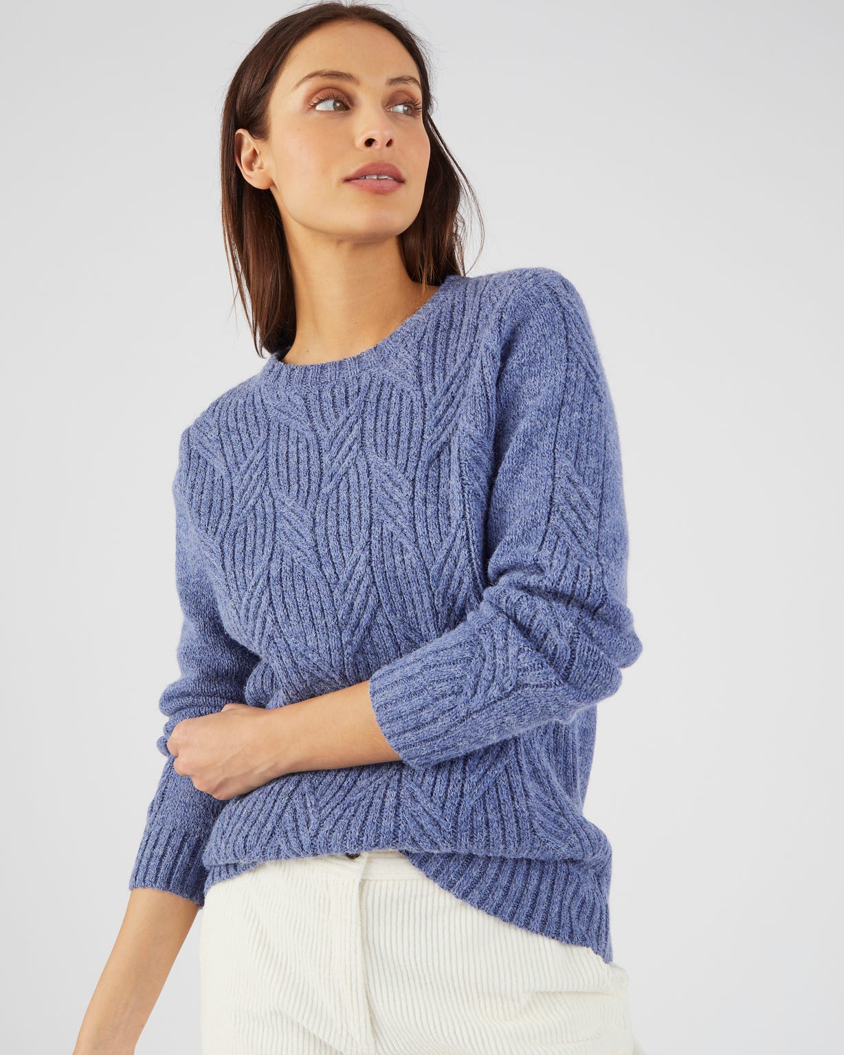Pull col rond maille chinée Thermolactyl