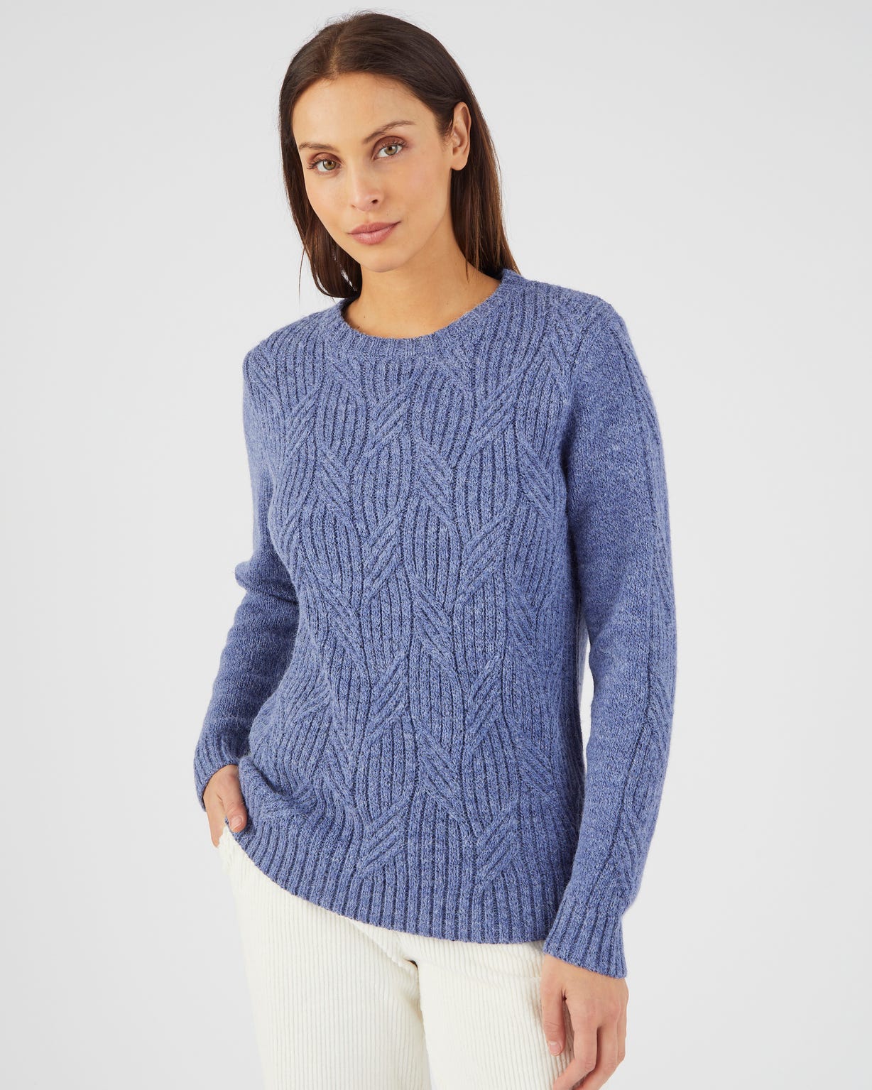 Pull col rond maille chinée Thermolactyl