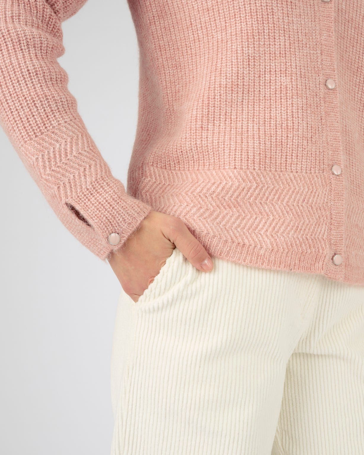 Cardigan maille perlée mélange alpaga