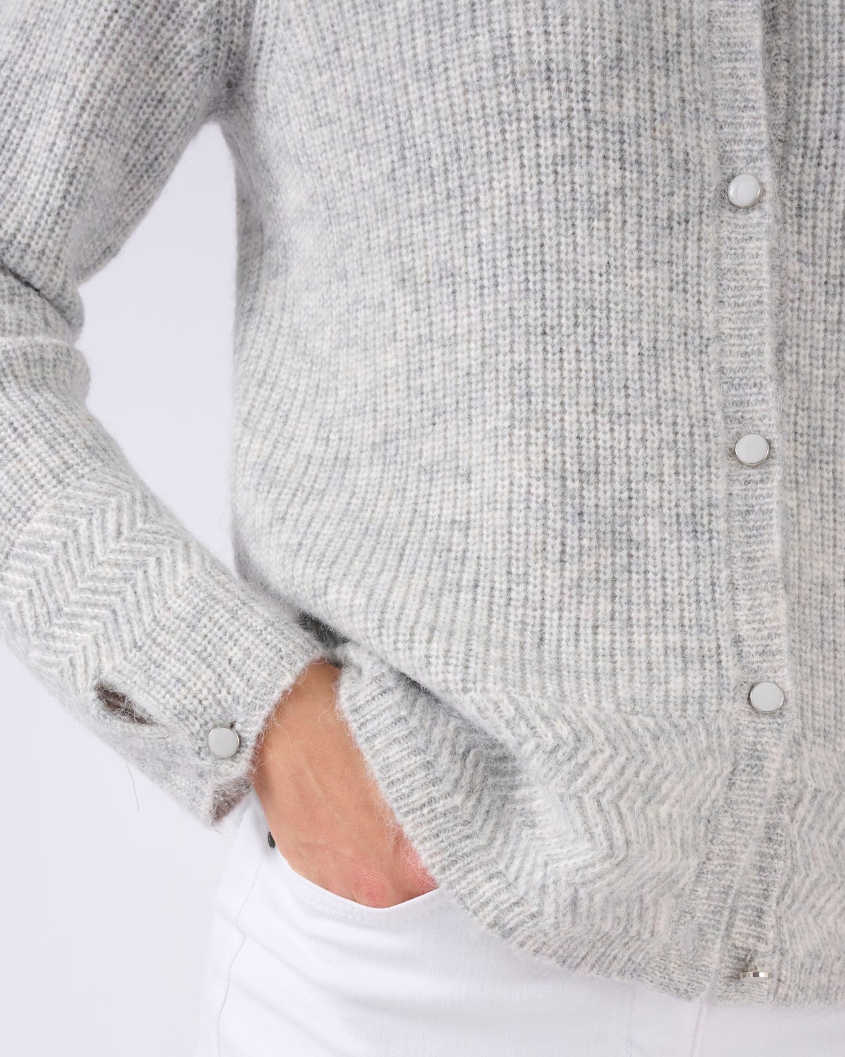 Cardigan maille perlée mélange alpaga