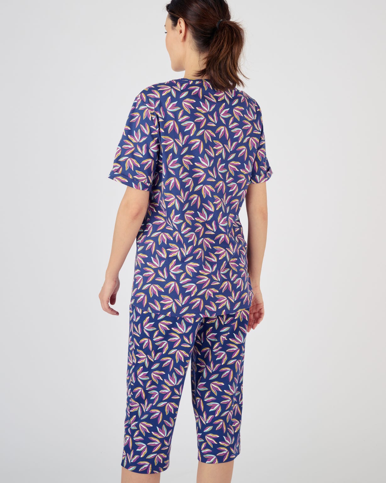 Tee-shirt de pyjama manches courtes pur coton peigné