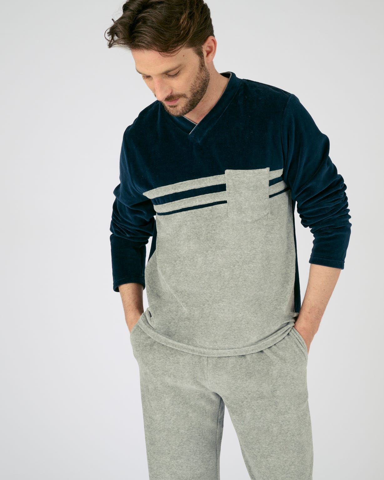 Pyjama velours coton mélangé