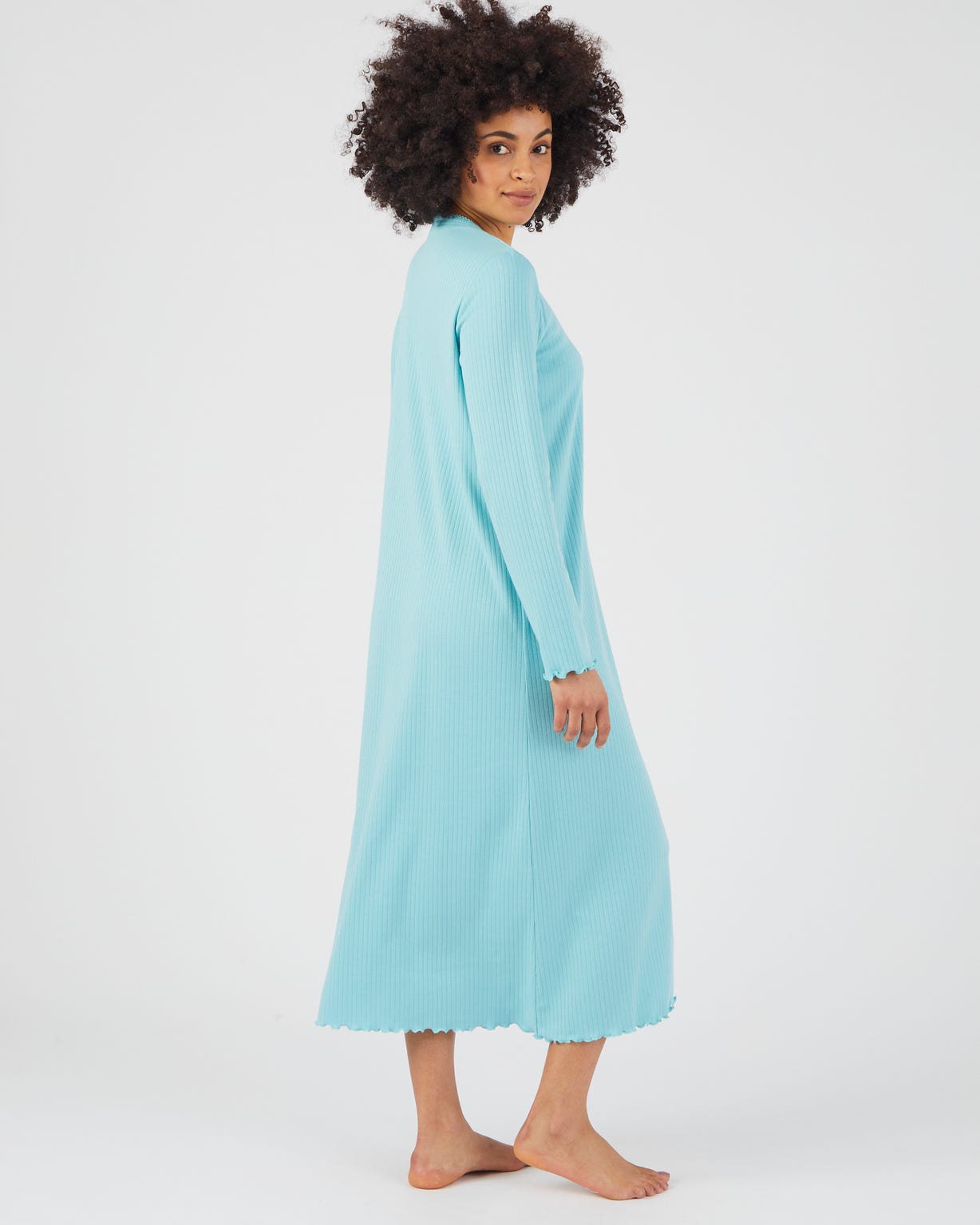 Chemise de nuit maille interlock côtelée douce et souple