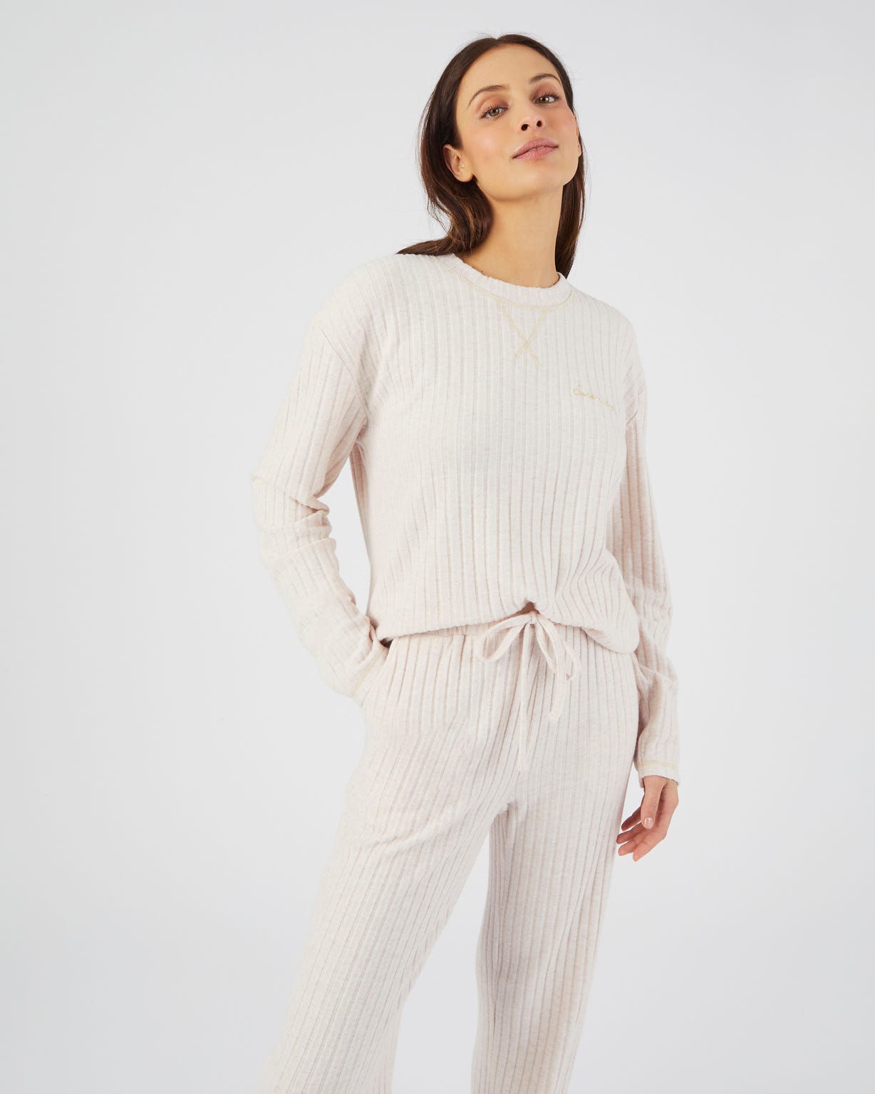 Ensemble détente Thermolactyl en maille côtelée