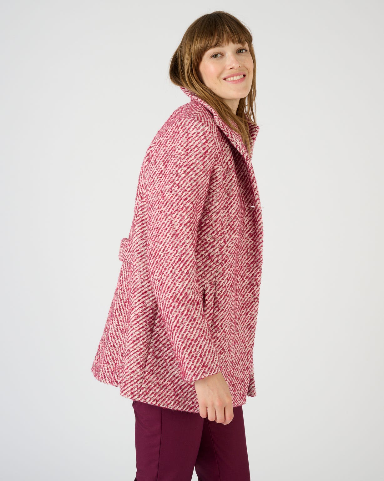 Manteau mélange laine chiné doublé Thermolactyl