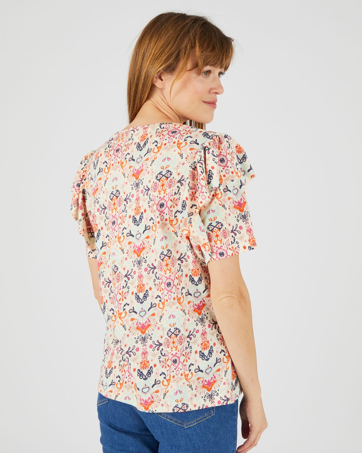Tee-shirt manches papillon volantées