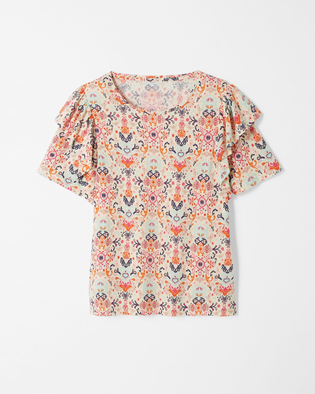 Tee-shirt manches papillon volantées