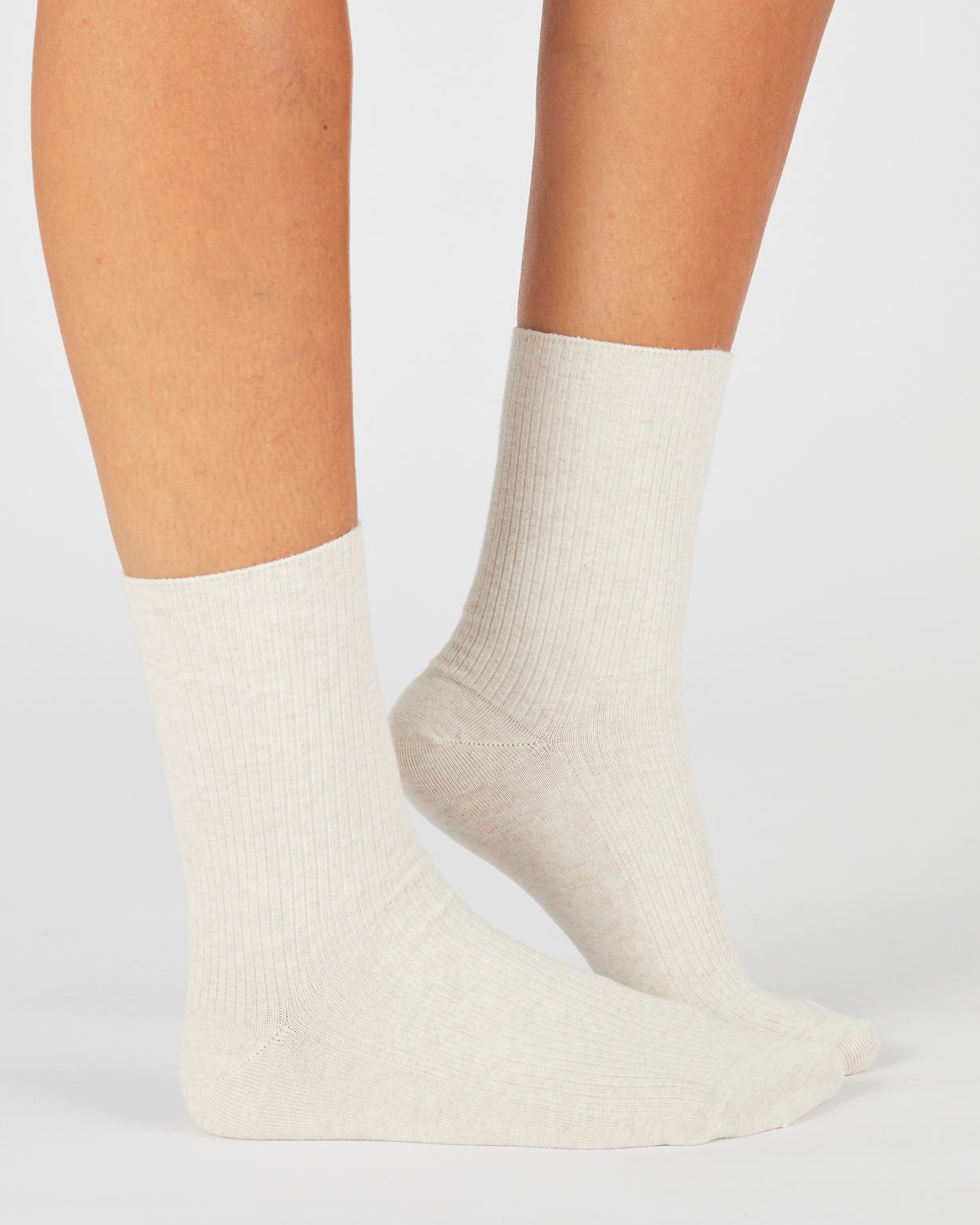 Lot de 2 paires de chaussettes maille côtelée coton biologique