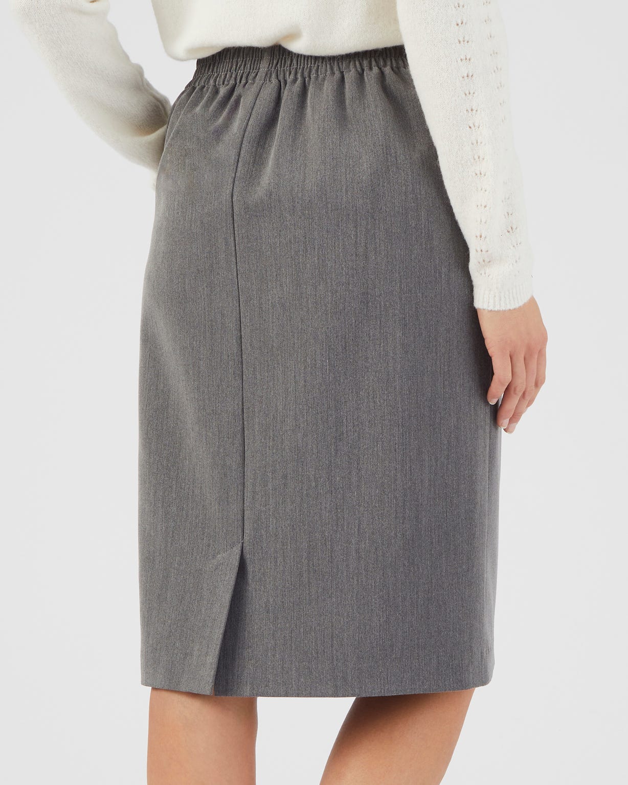Jupe droite enfilable boucle fantaisie
