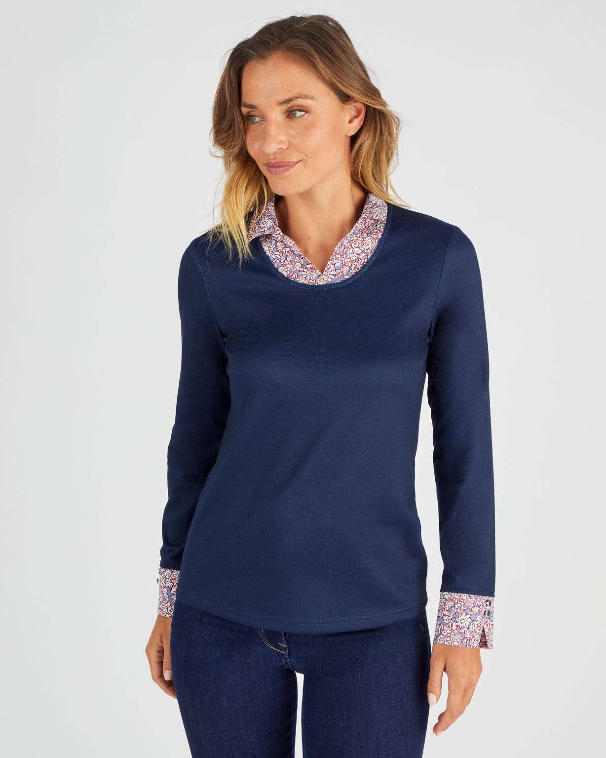 T-shirt effet 2 en 1 maille chaude