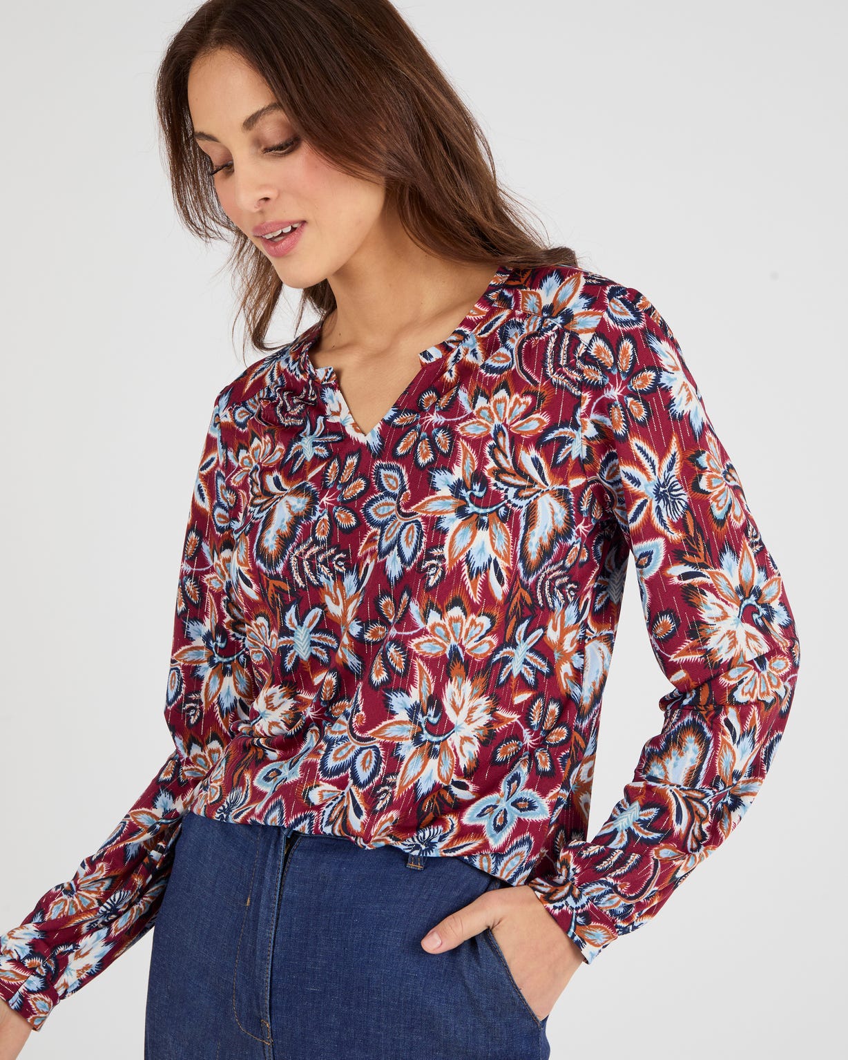 T-shirt maille crêpe stretch fil brillant
