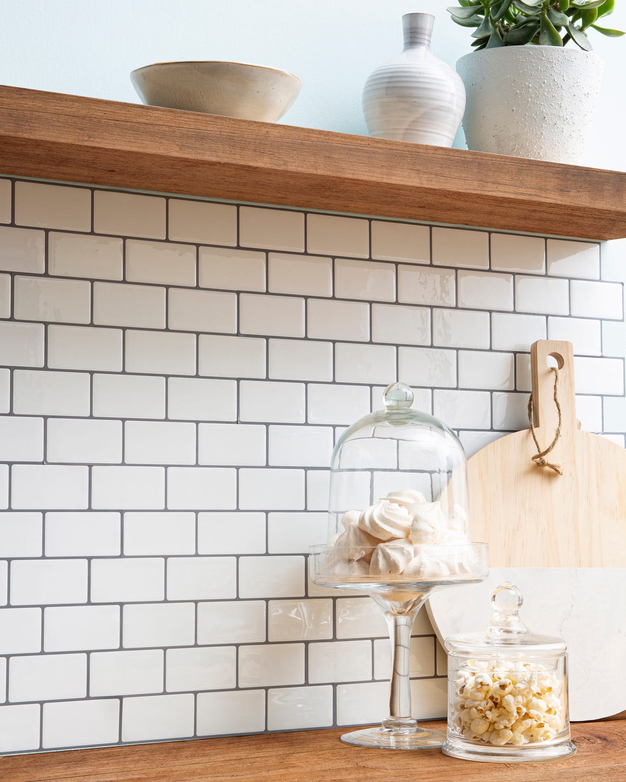 Crédence adhésive effet carrelage métro