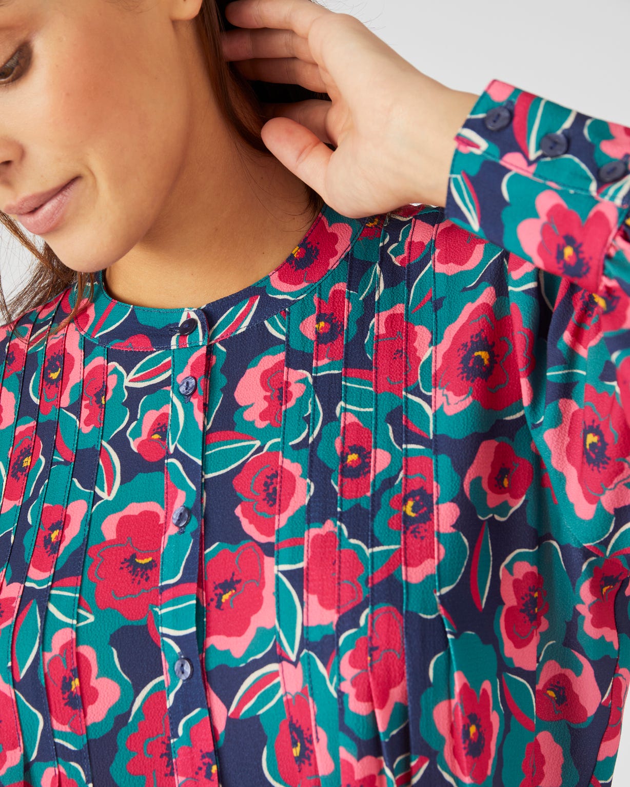 Chemisier crêpe fluide reliéfé