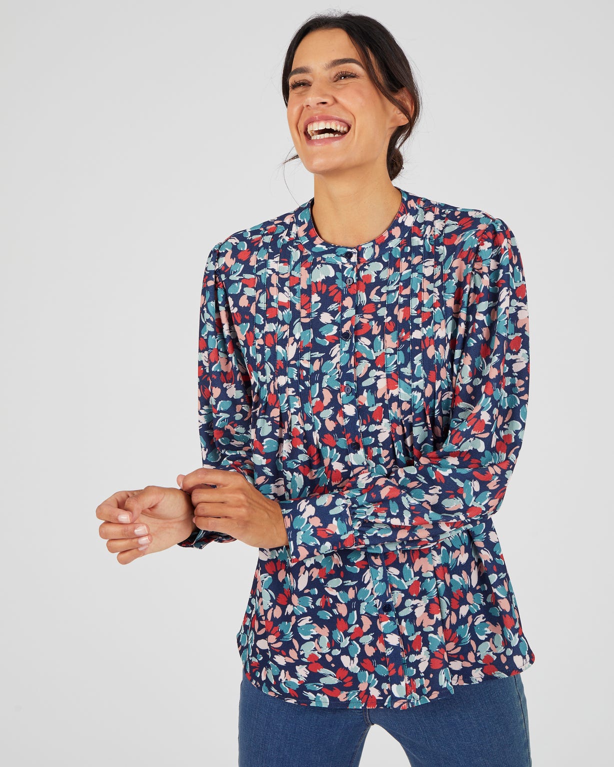 Chemisier crêpe fluide reliéfé