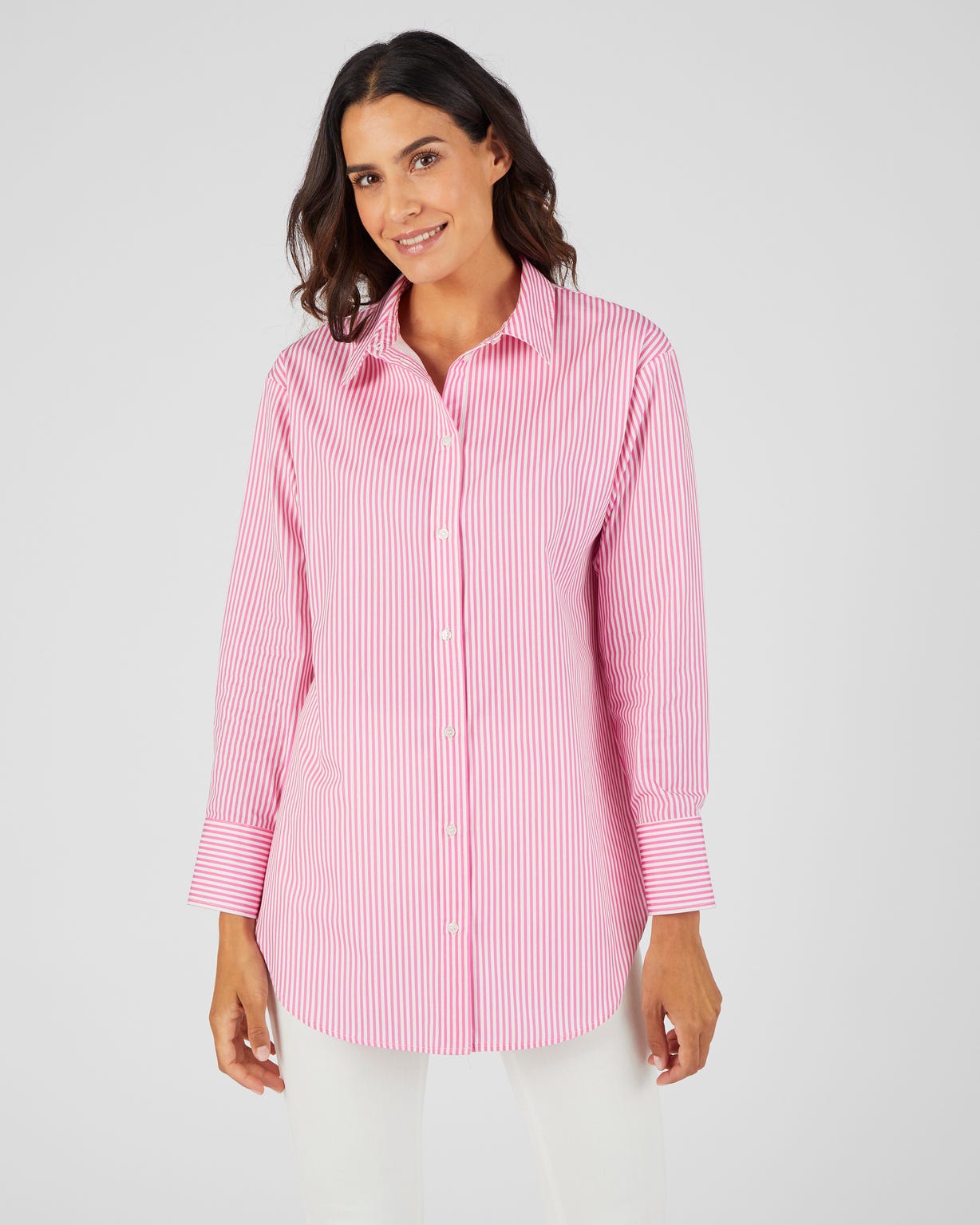 Maxi-chemise popeline rayée