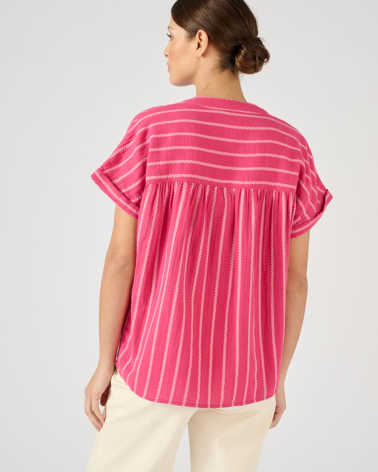 Blouse rayée gaze de coton