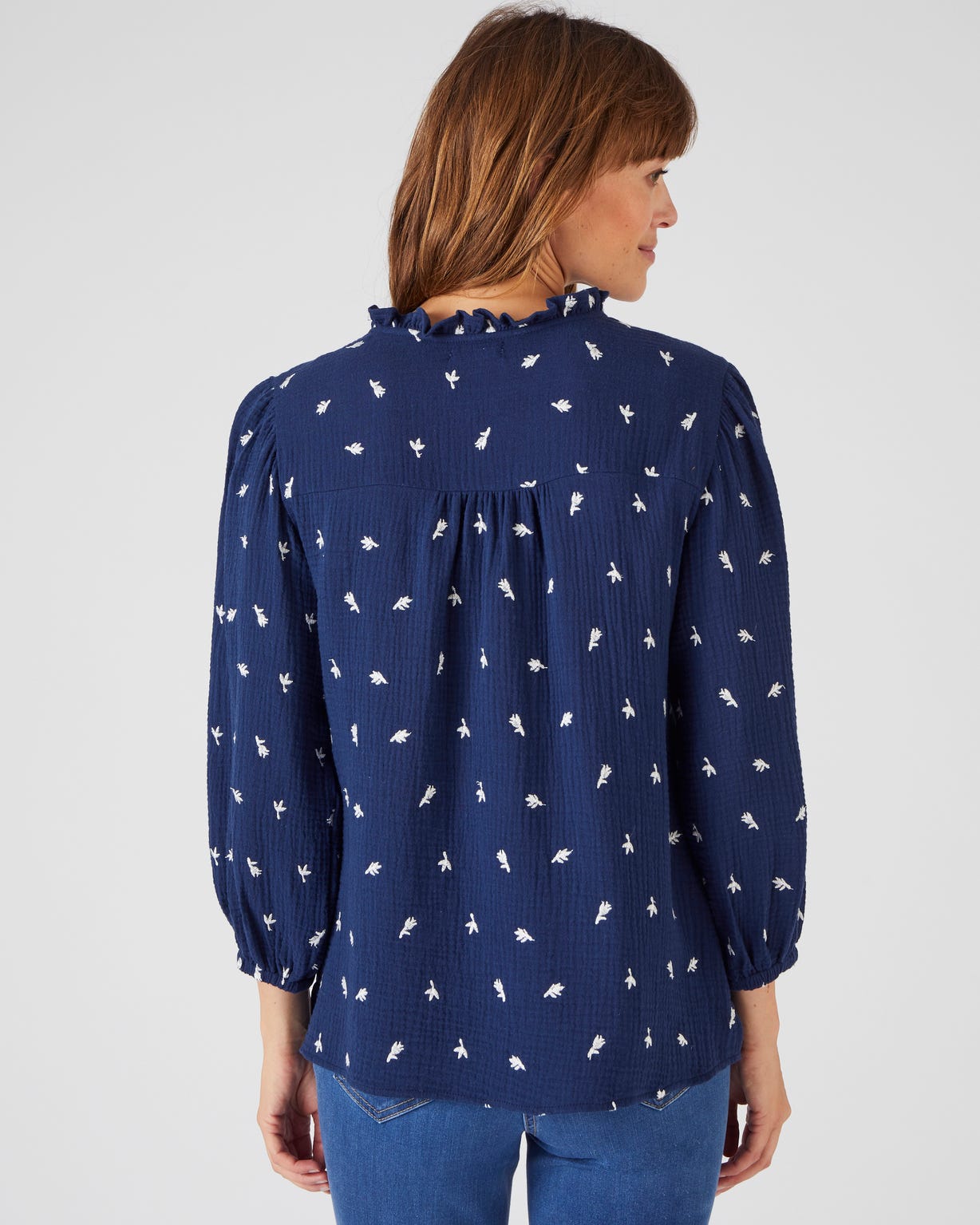 Blouse gaze pur coton brodée
