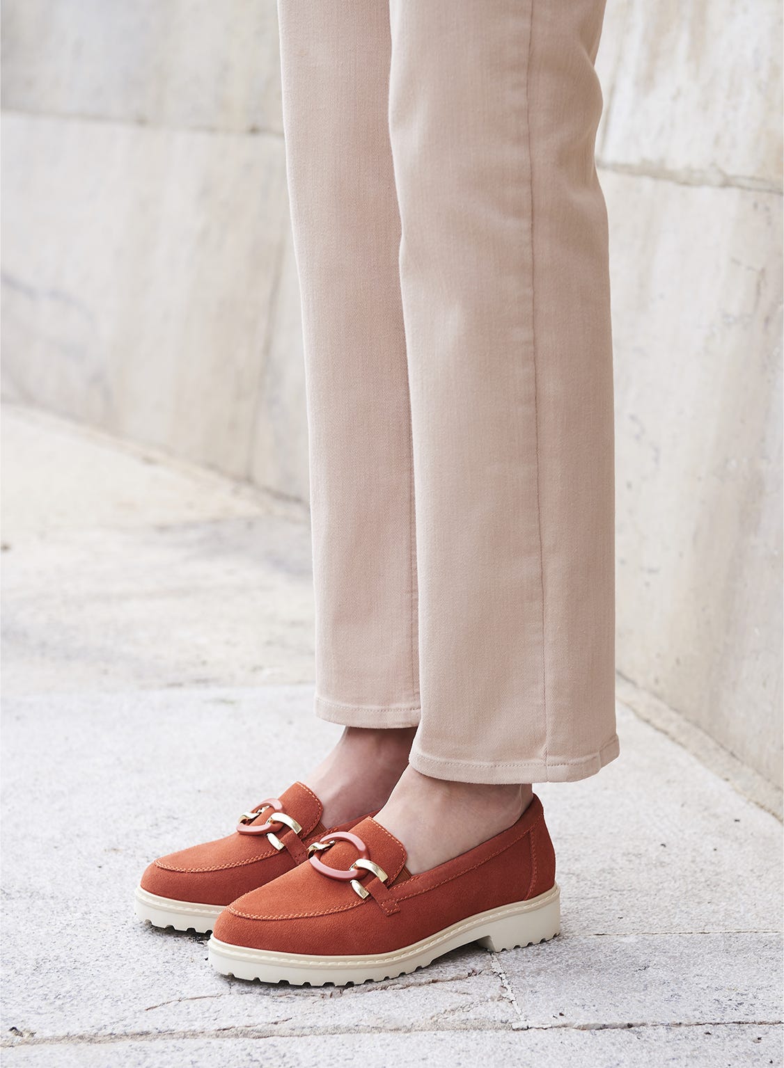 Mocassins crantés avec chaînette Amortyl