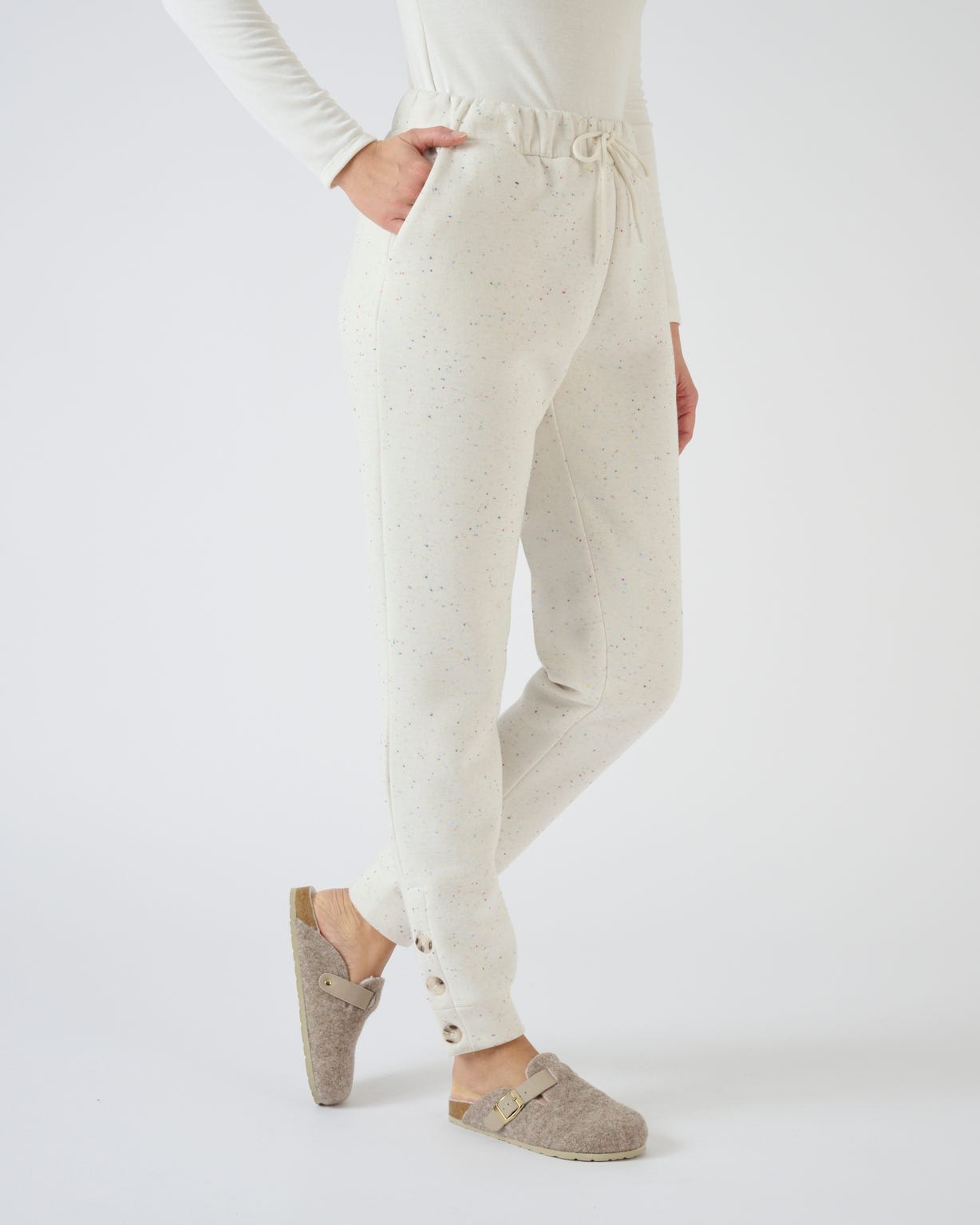 Pantalon douillet maille mouchetée