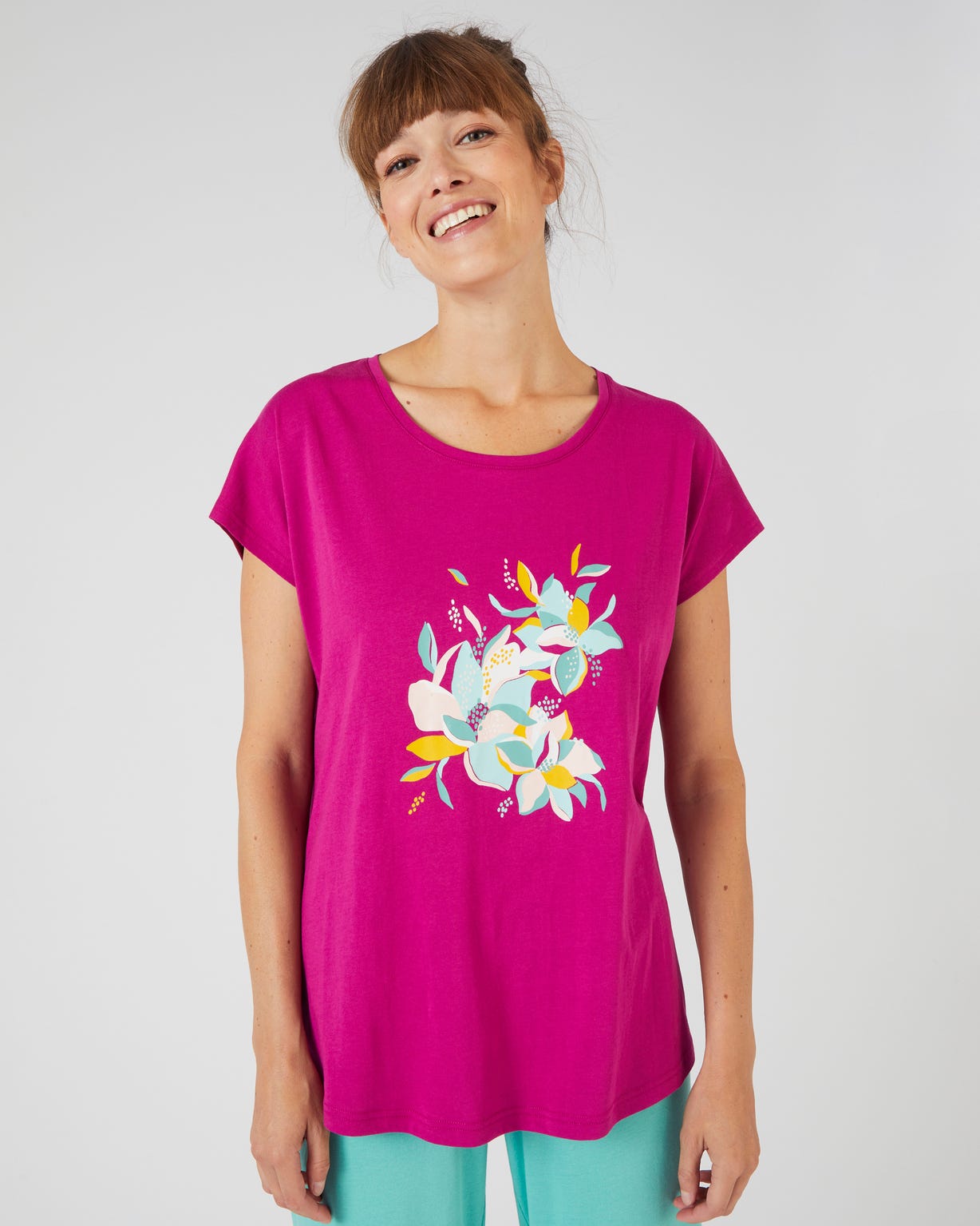 Tee-shirt de pyjama pur coton peigné