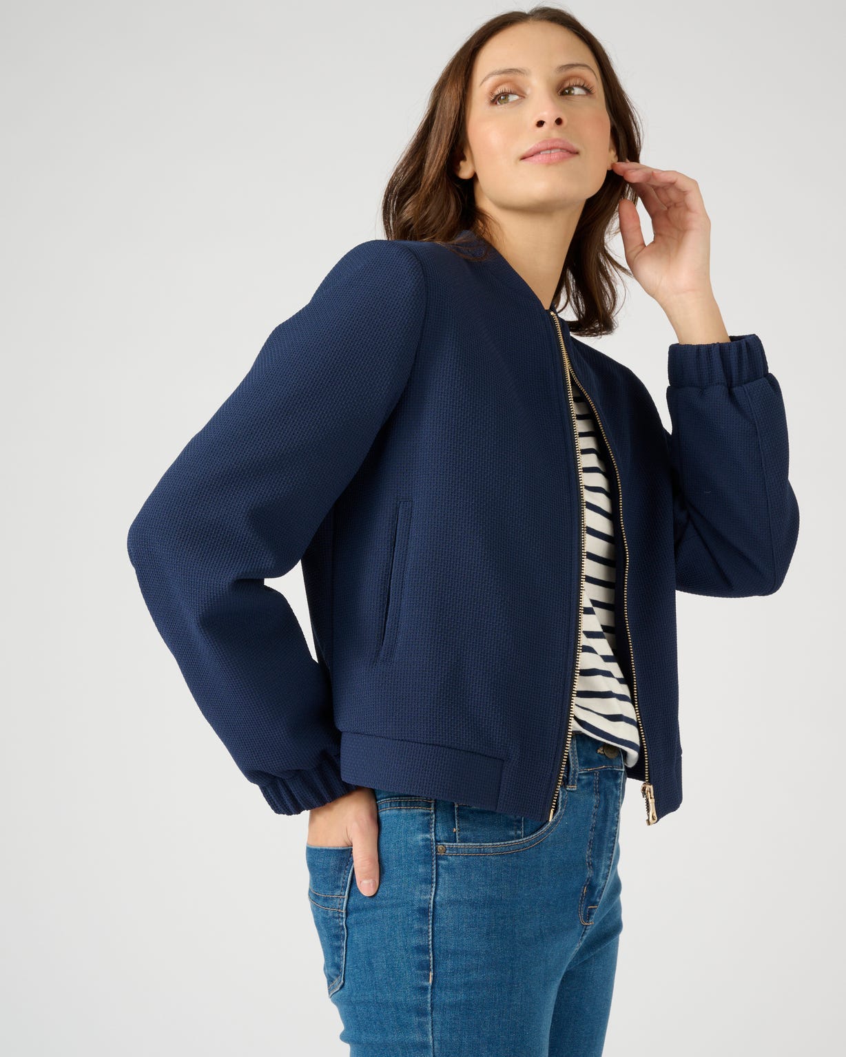 Veste maille effet nid d'abeille