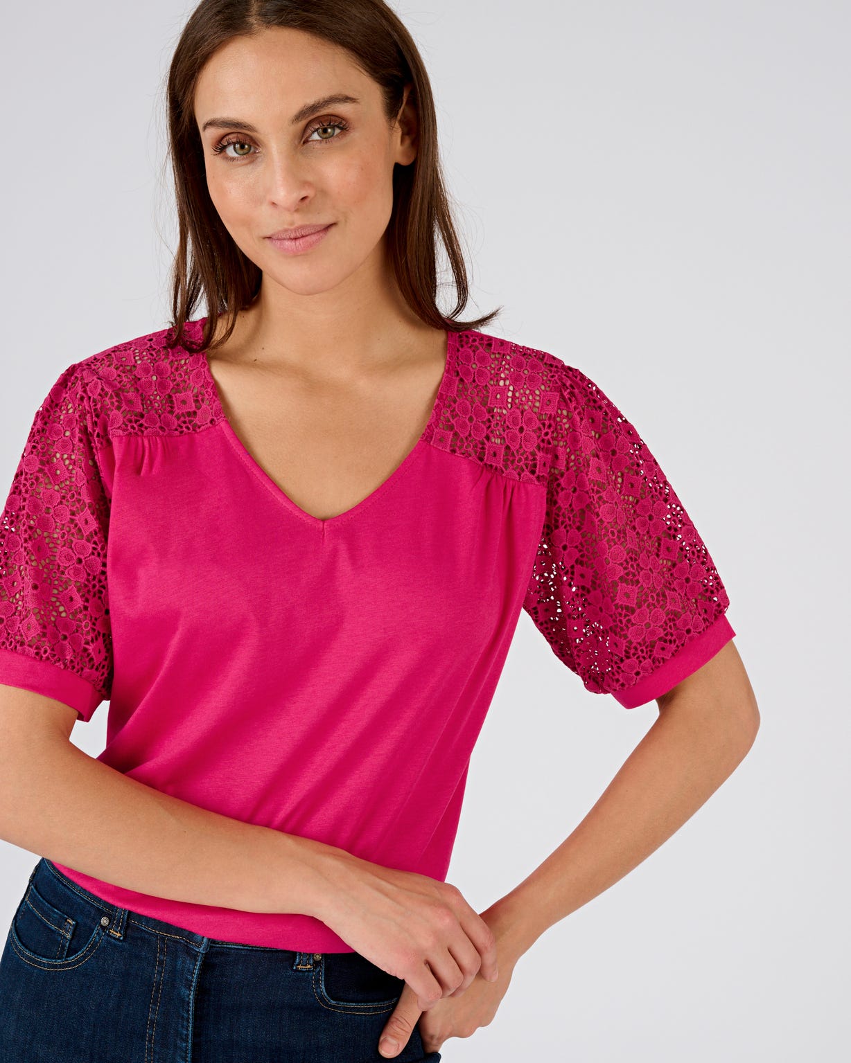 T-shirt détails macramé