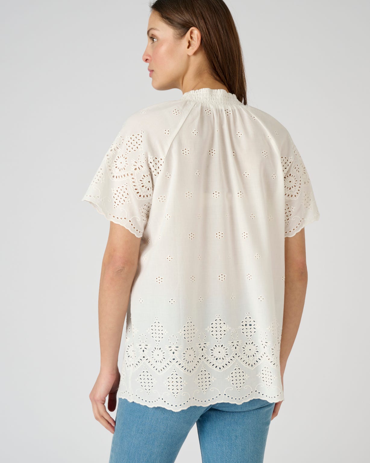 Blouse voile de coton broderie anglaise