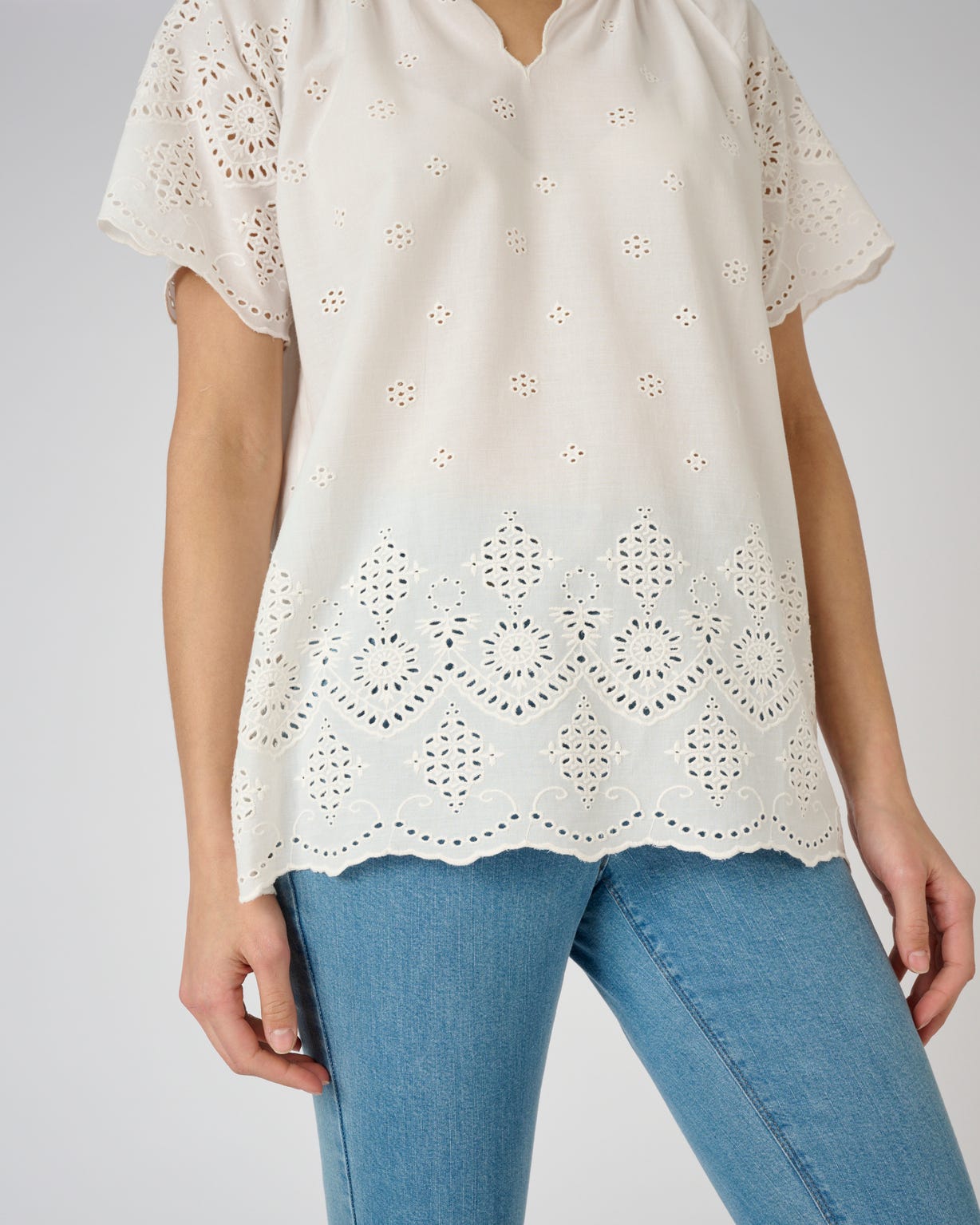 Blouse voile de coton broderie anglaise