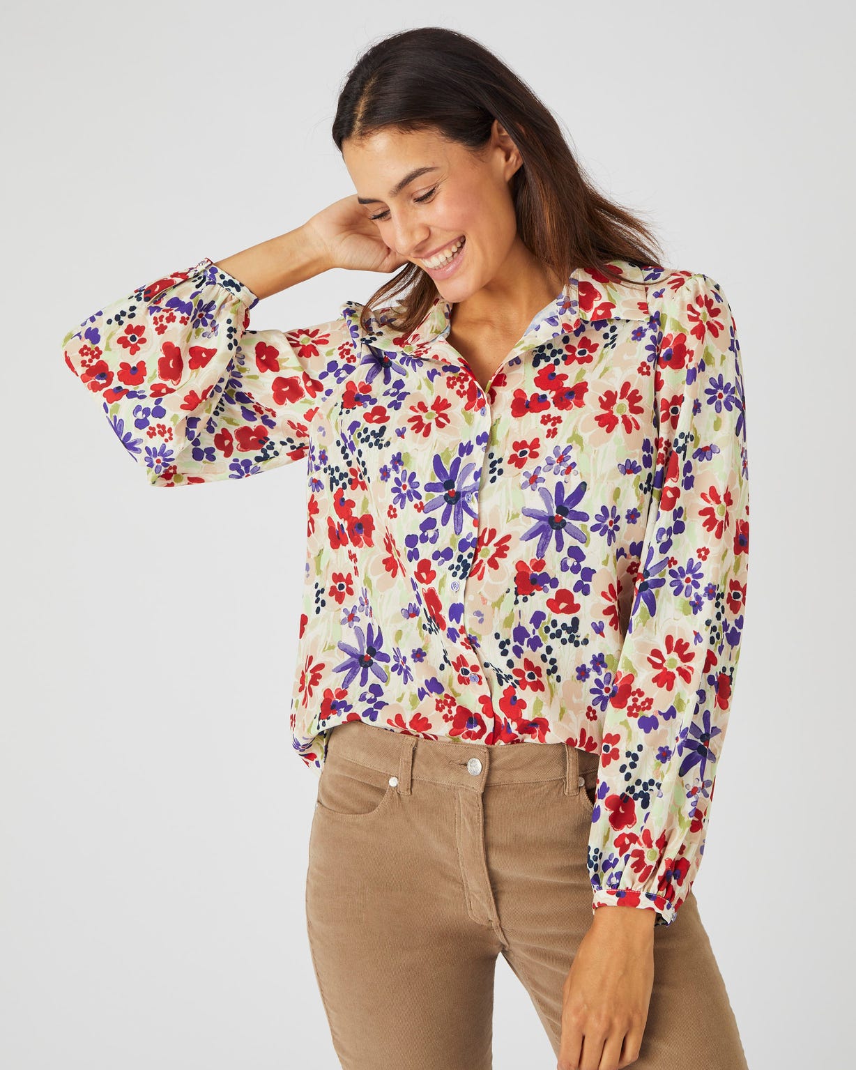 Chemisier crêpe reliéfé