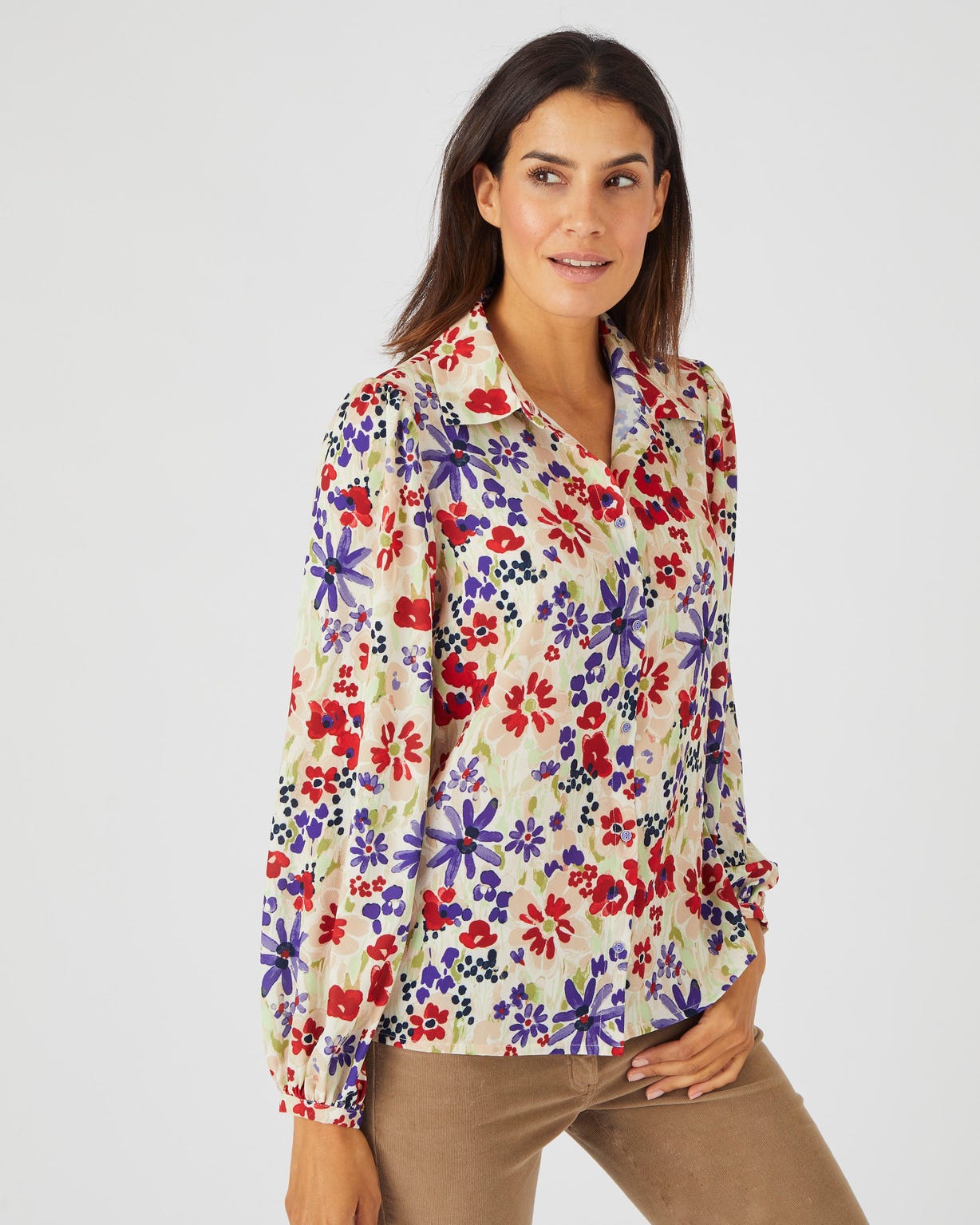 Chemisier crêpe reliéfé