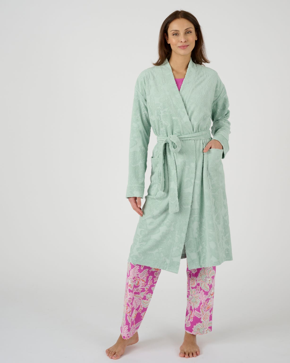 Peignoir en éponge jacquard