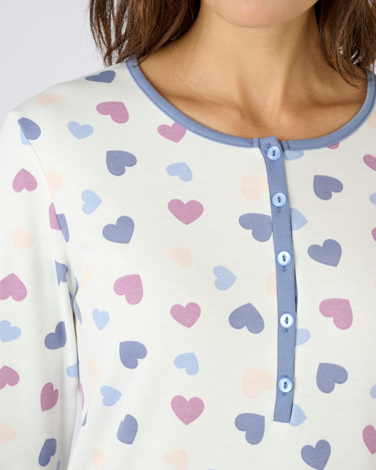 Chemise de nuit Thermolactyl col boutonné