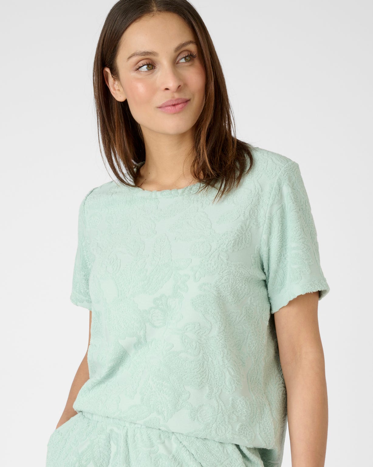 Pyjashort éponge jacquard reliéfé.