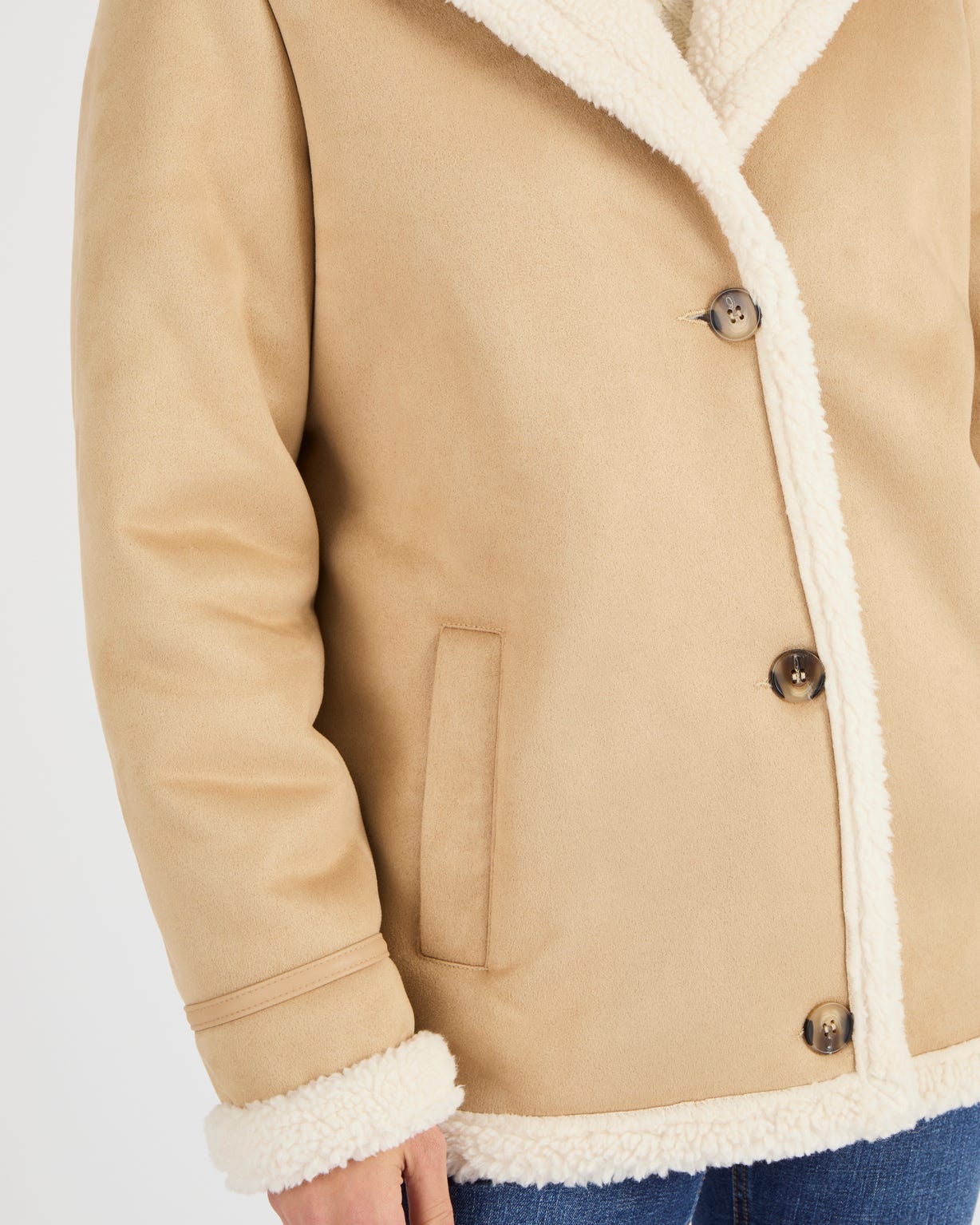 Veste effet peau lainée