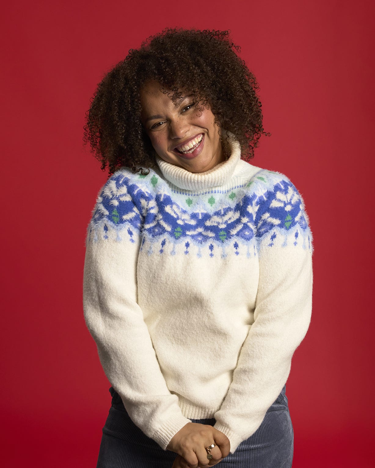 Pull jacquard col roulé Thermolactyl