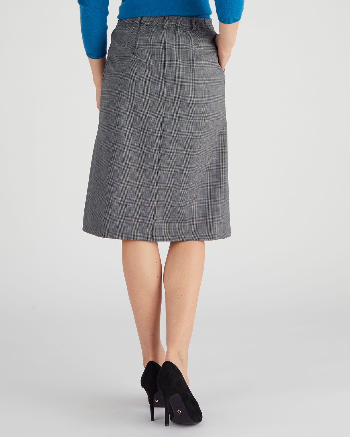 Jupe pli creux mélange laine bi-stretch