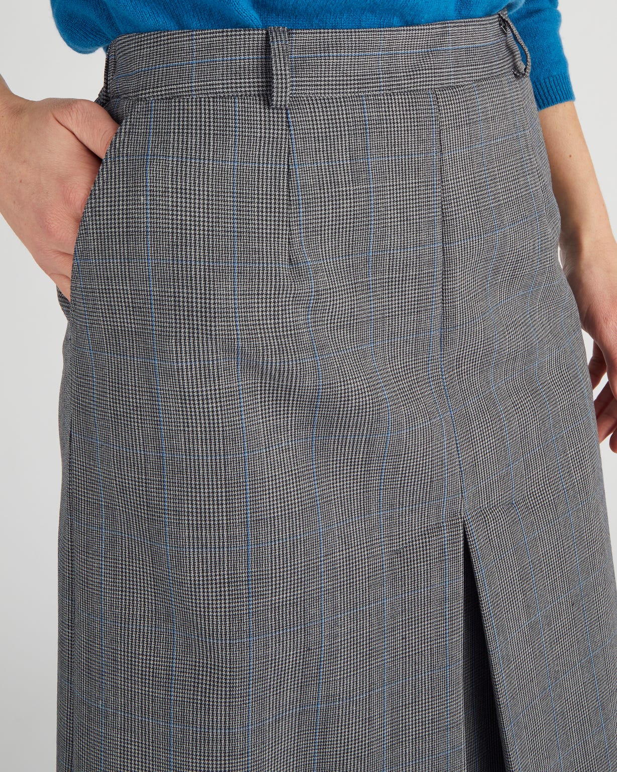 Jupe pli creux mélange laine bi-stretch