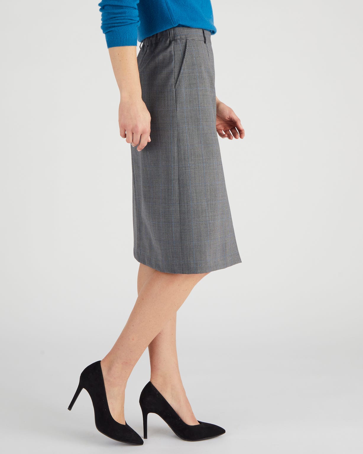 Jupe pli creux mélange laine bi-stretch