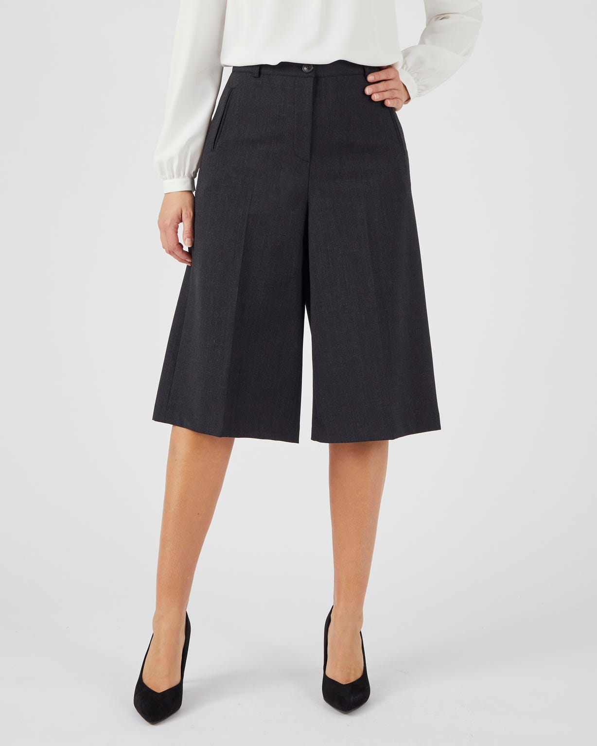 Jupe-culotte mélange laine bi-stretch