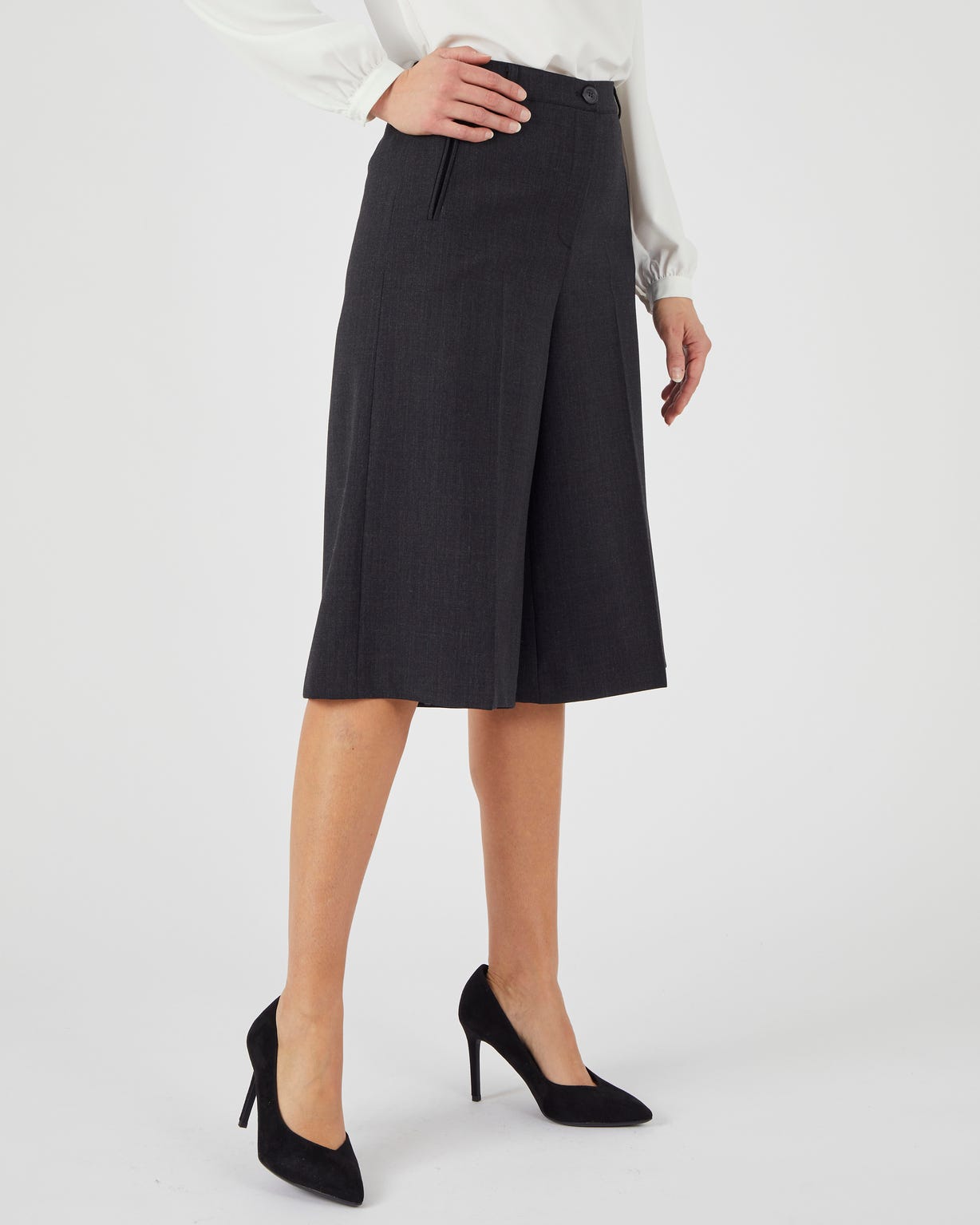 Jupe-culotte mélange laine bi-stretch