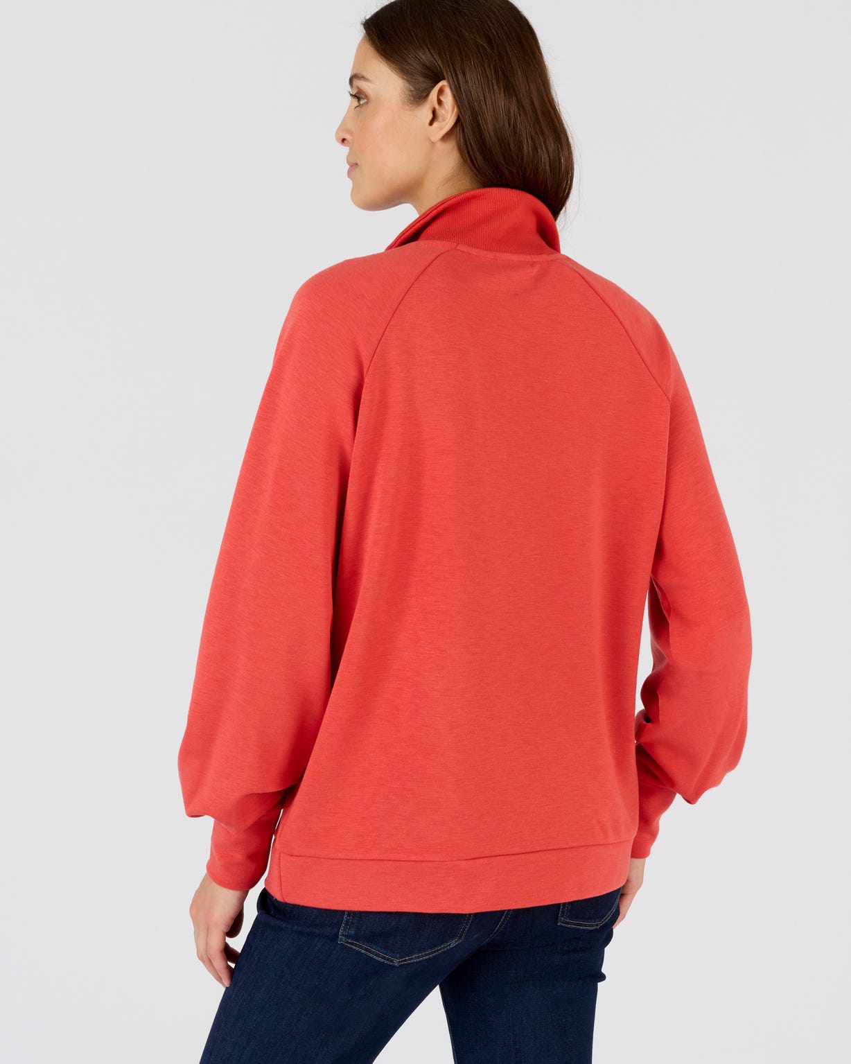 Sweat-shirt en molleton col camionneur zippé