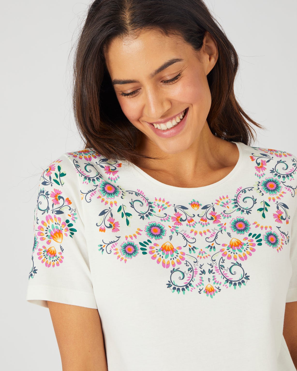 T-shirt impression reliefée pur coton