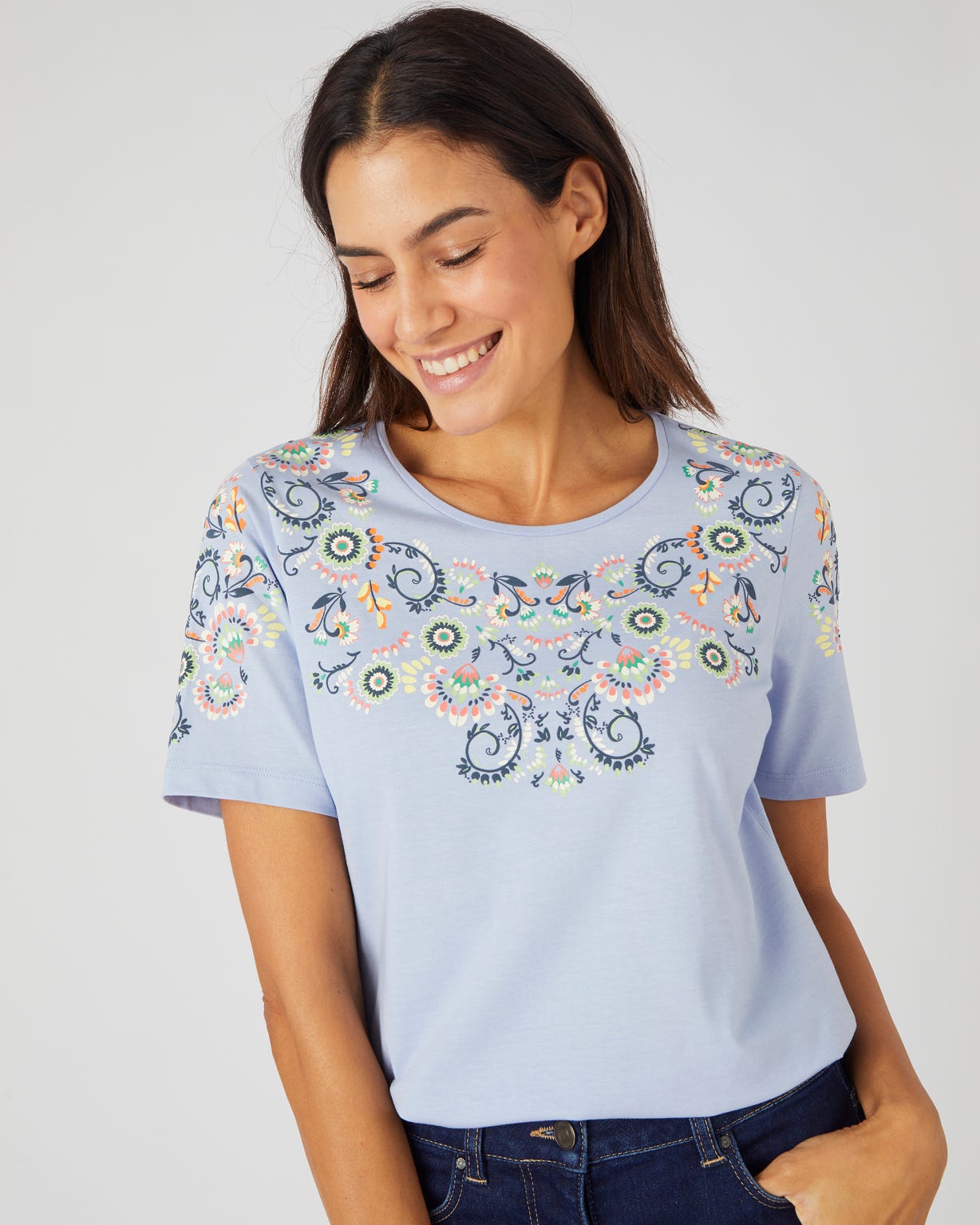 T-shirt impression reliefée pur coton