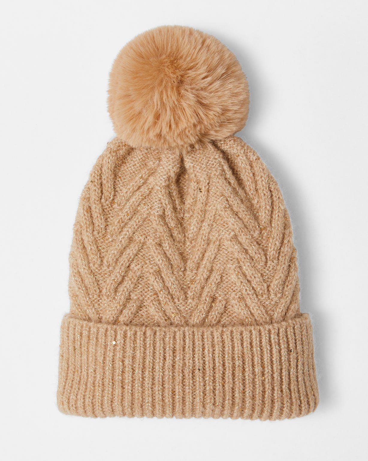 Bonnet à pompon avec laine