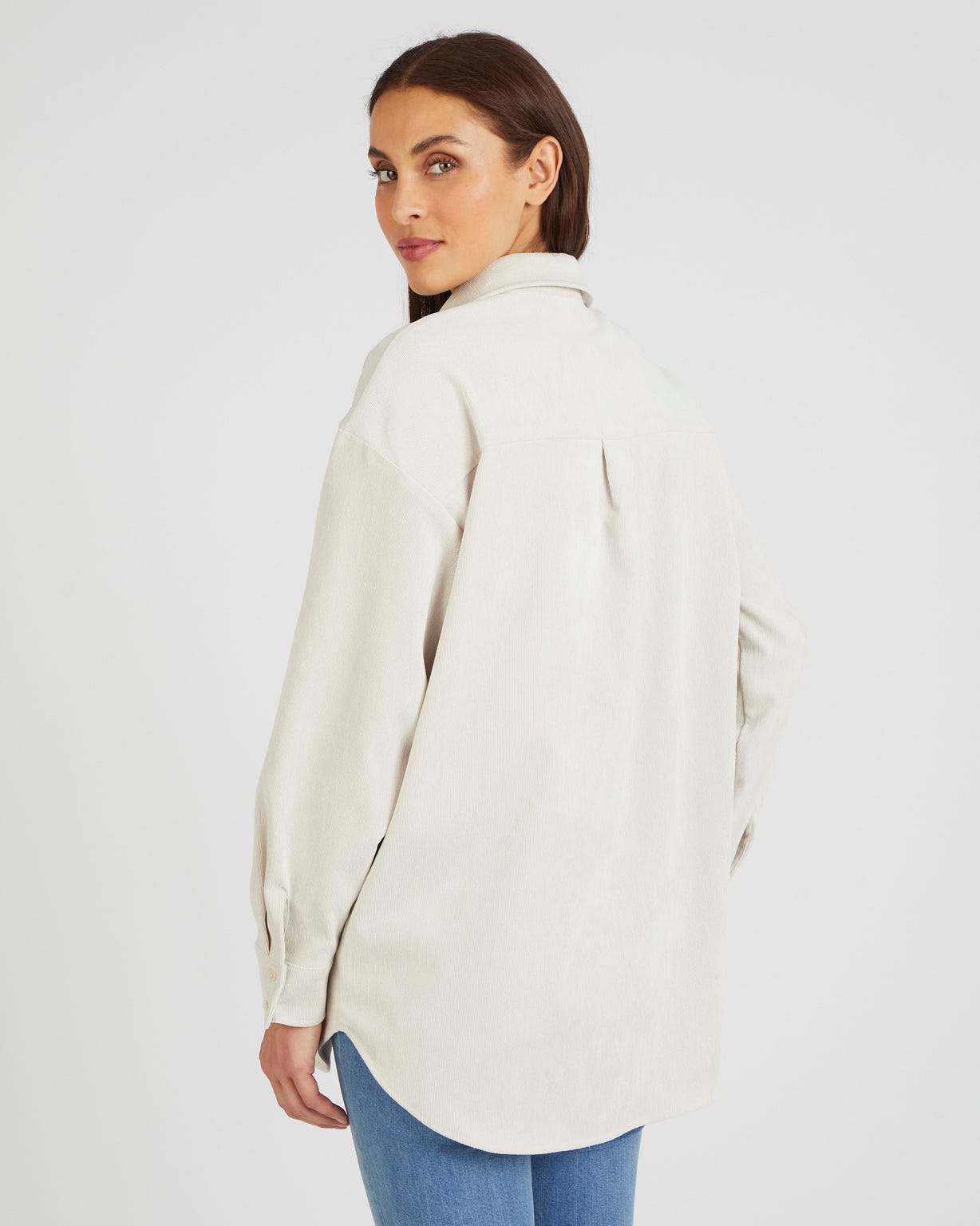 Chemisier long en velours milleraies