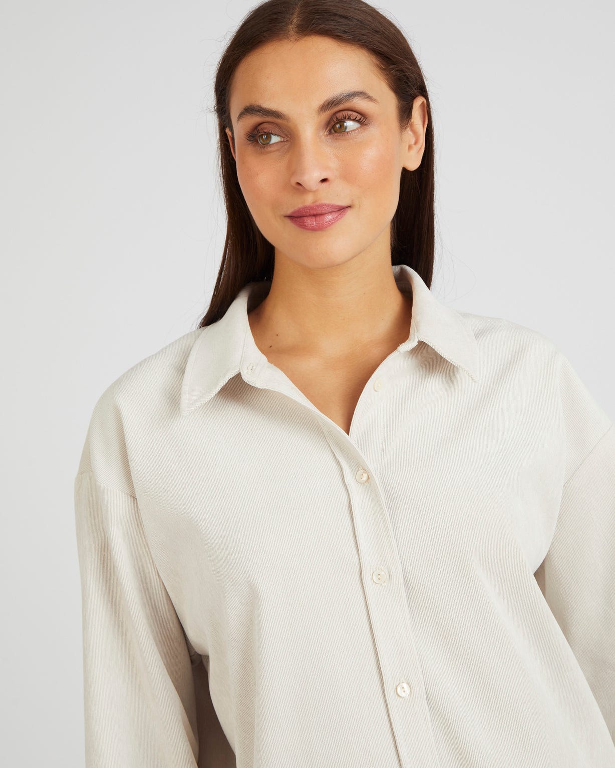 Chemisier long en velours milleraies