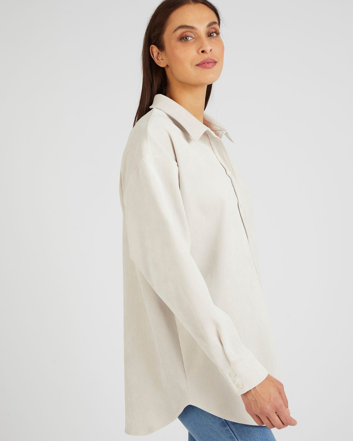 Chemisier long en velours milleraies